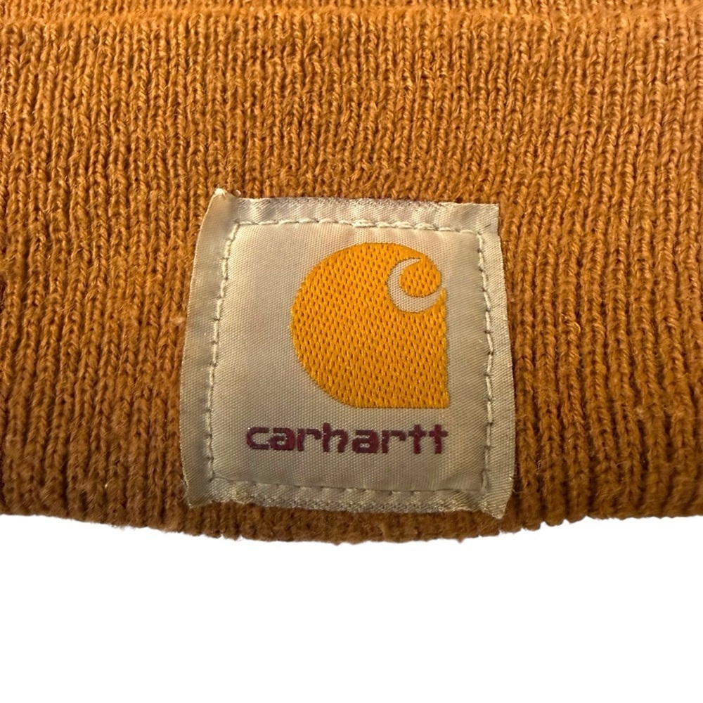 Carhartt A18 Acrylic Watch Hat Knit Cuffed Beanie Brown One Size Winter Pull On - Picture 3 of 5